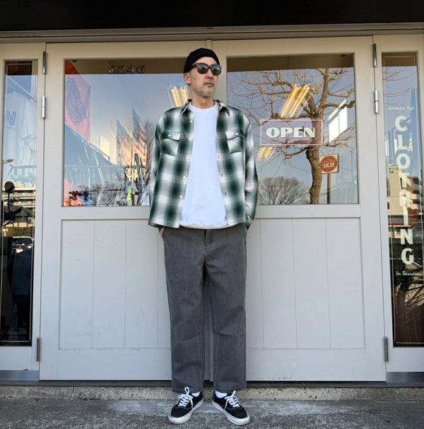 BIGMIKE - WASHED DUCK EASY PANTS - BLACK