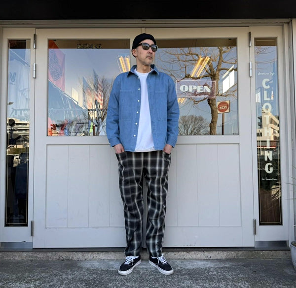 BIGMIKE - DENIM UTILITY LONG SLEEVE SHIRTS - D.INDIGO