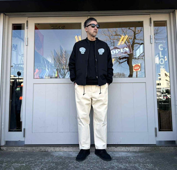 THRIFTY LOOK - SNAKE & SKULL SOUVENIR JACKET - BLACK