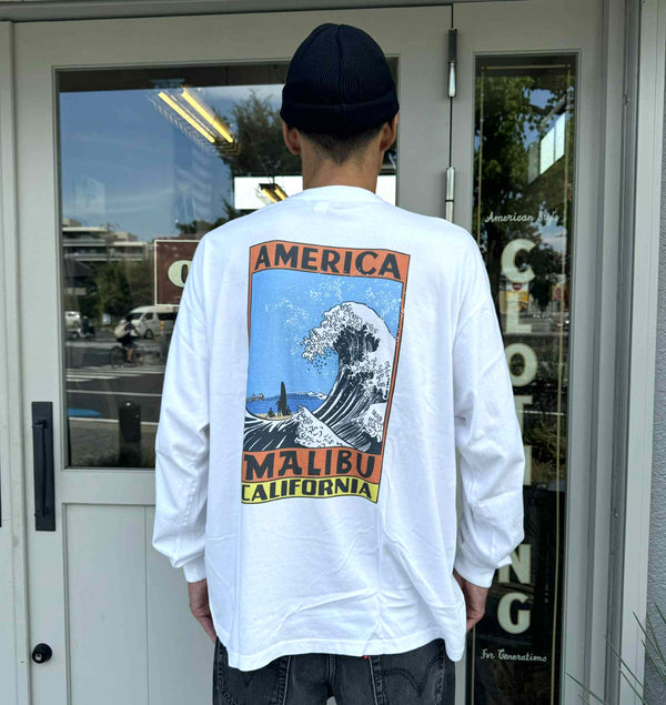 ILL ONE EIGHTY - AMERICAN WAVE  L/S TEE - WHITE