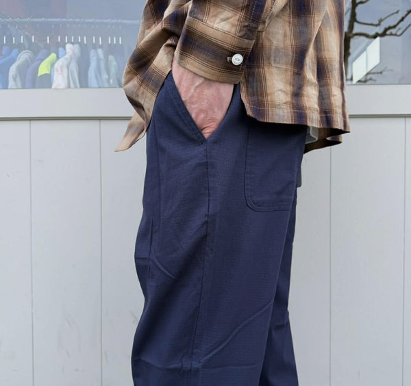 FIVE BROTHER - SEER SUCKER EASY PANTS - NAVY