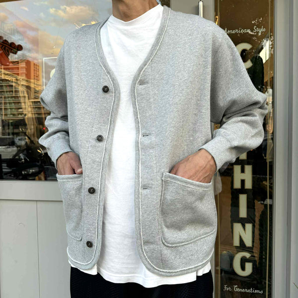 ARMY TWILL - SWEAT CARDIGAN - GRAY