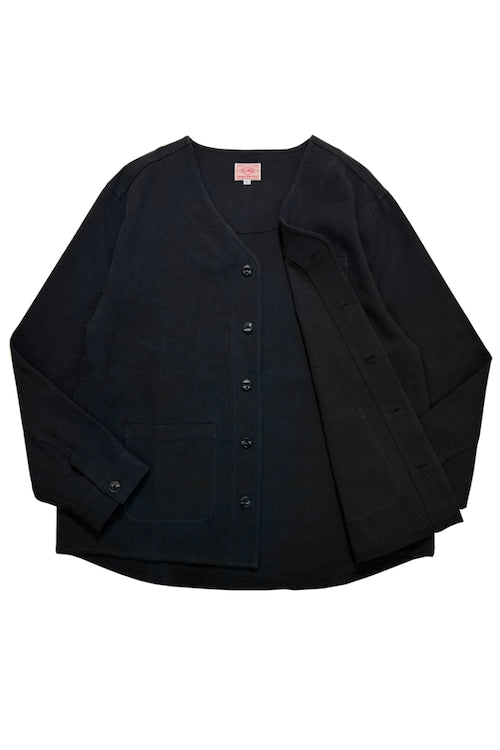 BIGMIKE - HEAVY FLANNEL CARDIGAN - BLACK