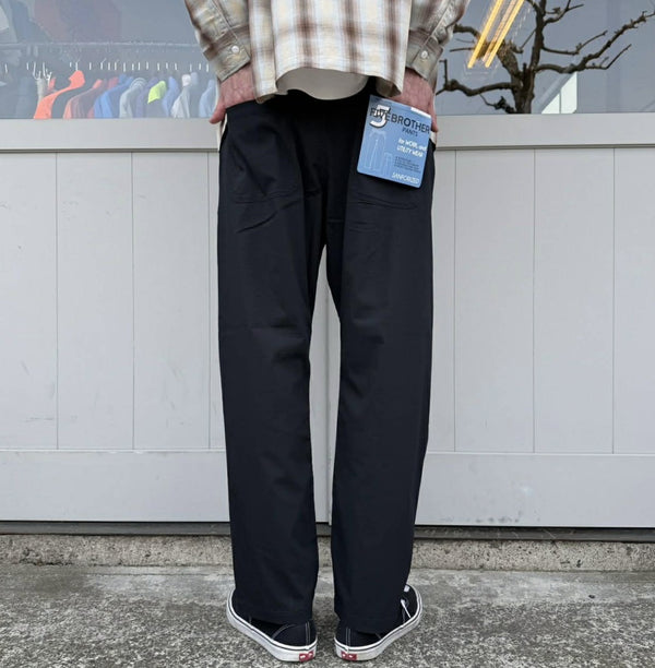 FIVE BROTHER - SEER SUCKER EASY PANTS - BLACK