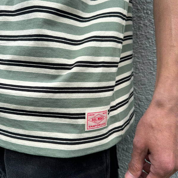 BIGMIKE - BORDER SUNGLASS POCKET S/S T-SHIRT - MNT × OFF x BLK