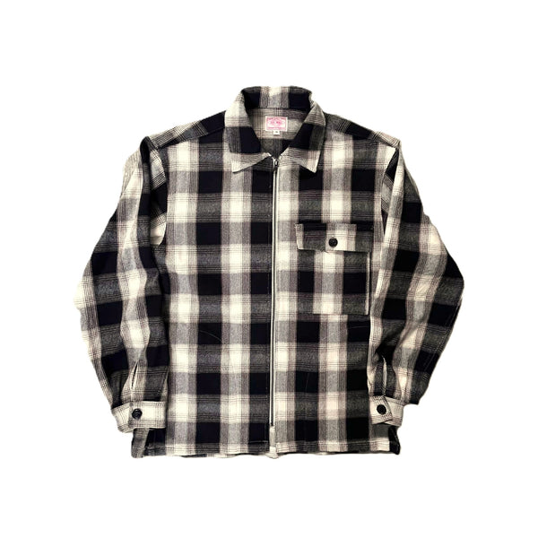 BIGMIKE - HEAVY FLANNEL ZIP SHIRT JACKET - OFF x MOCA x BLACK