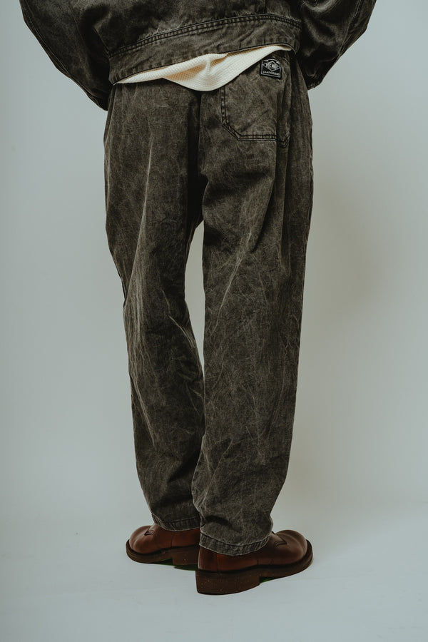 BIGMIKE - WASHED DUCK EASY PANTS - BLACK
