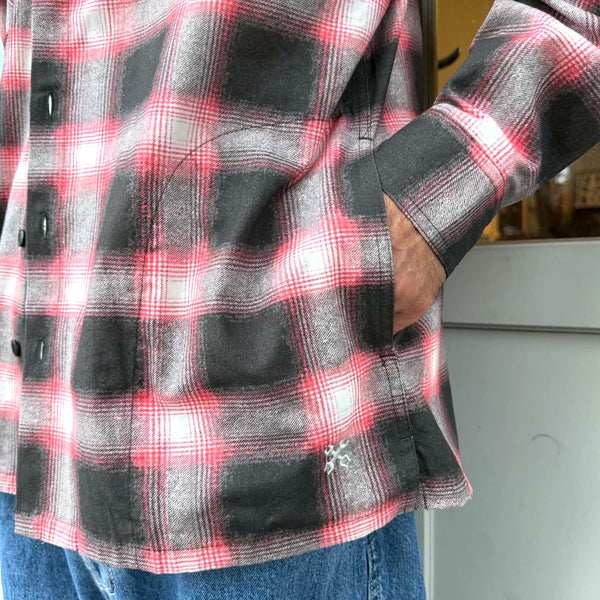 BLUCO - PRINT FLANNEL CHECK SHIRT -Ombre- RED