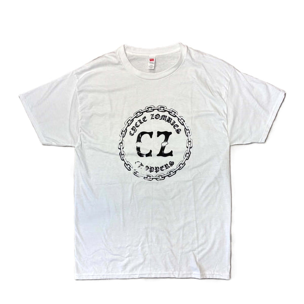 CYCLE ZOMBIES - STAINLESS HAND PRINT TEE - WHITE