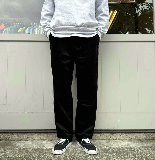 BIGMIKE - CORDUROY WASHED EASY PANTS - BLACK
