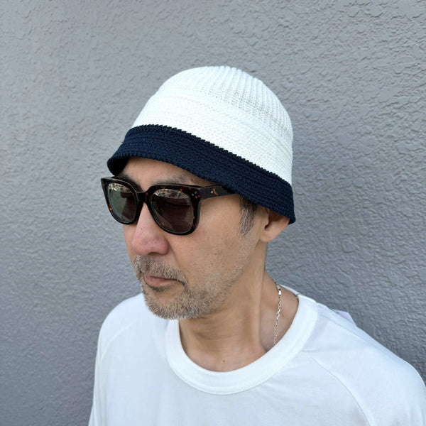 RACAL - KNIT SAILOR HAT - OFF WHITE x NAVY