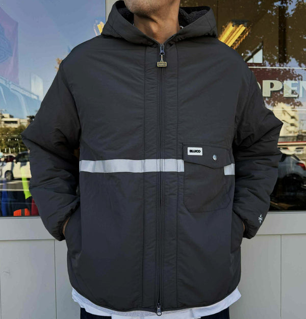 BLUCO - HOODED REFLECTOR JACKET - BLACK