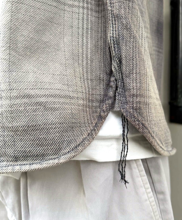 HOUSTON - VINTAGE OMBRE CHECK VIYELLA SHIRT - LIGHT GREY
