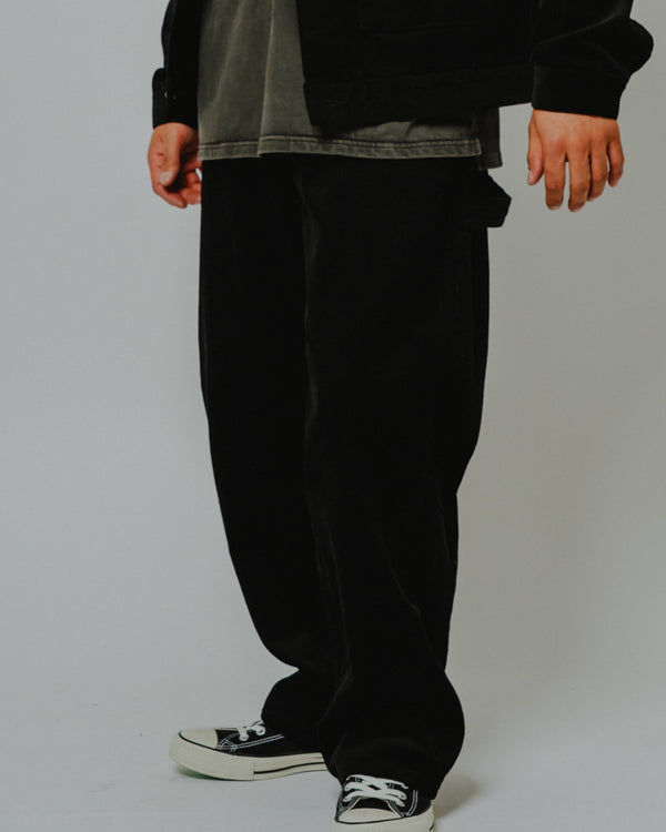 BIGMIKE - CORDUROY PAINTER EASY PANTS - BLACK