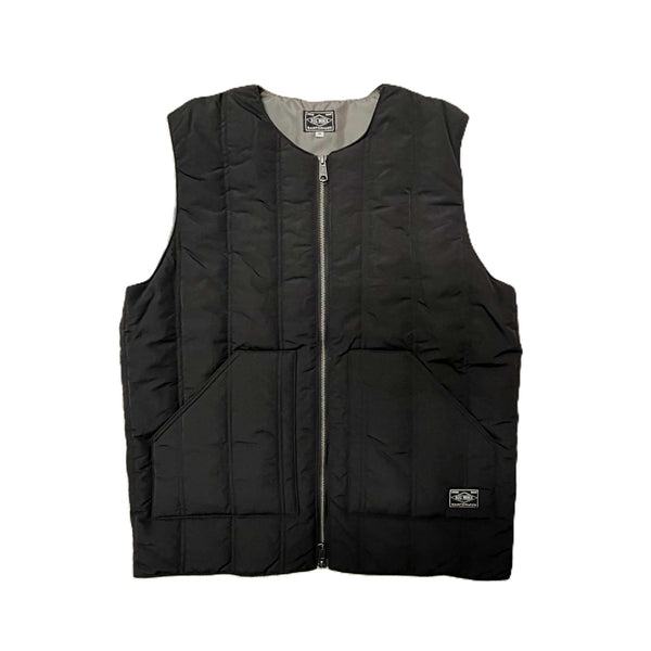 BIGMIKE - VERTICAL QUILTING VEST - BLACK