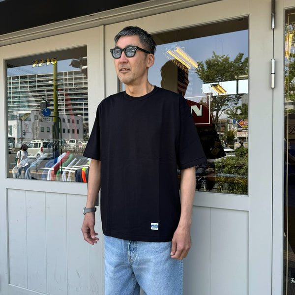 ARMY TWILL - 30/2 OE HALF SLEEVE PRINT TEE_AT - BLACK