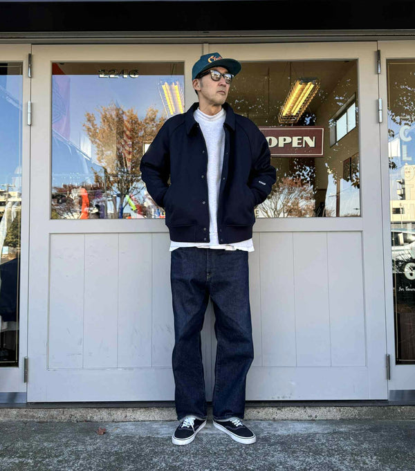 BLUCO - HEAVY MELTON AWARD JACKET - NAVY