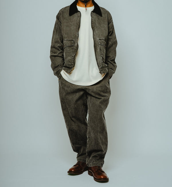 BIGMIKE - WASHED DUCK EASY PANTS - BLACK