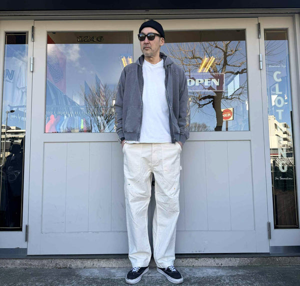 THRIFTY LOOK - EMBROIDERY ZIP-UP PARKA - GREY