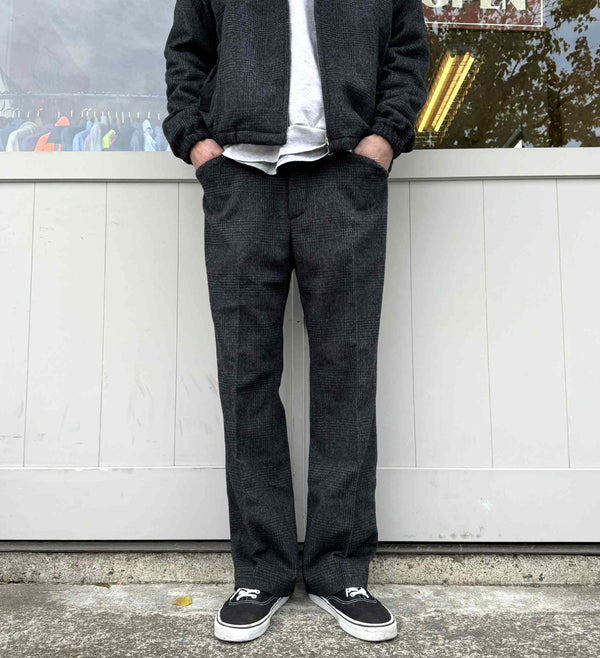 melple - FRANKLIN GLENCHECK FLARE PANTS - CHARCOAL