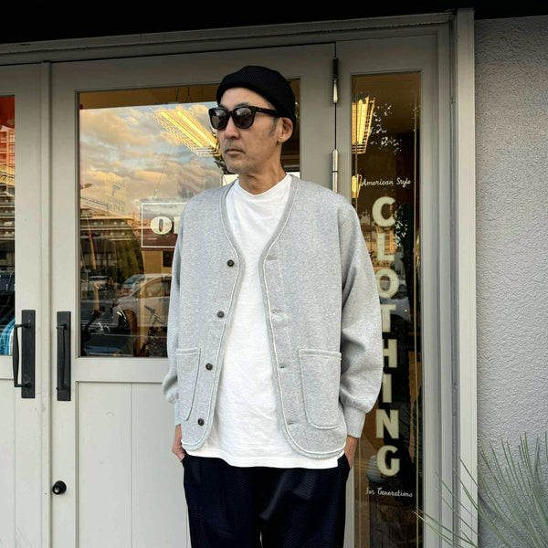 ARMY TWILL - SWEAT CARDIGAN - GRAY