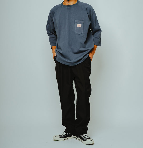 BIGMIKE - PIN TACK TROPICAL PANTS - BLACK