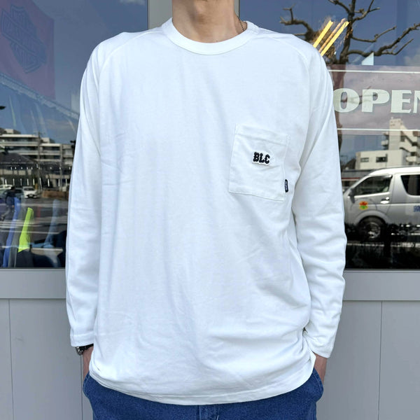 BLUCO - DRYCOTTON RAGLAN POCKET T-SHIRT L/S -BLC- WHITE