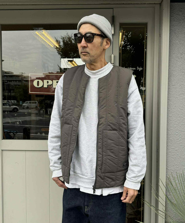 BIGMIKE - VERTICAL QUILTING VEST - CHARCOAL