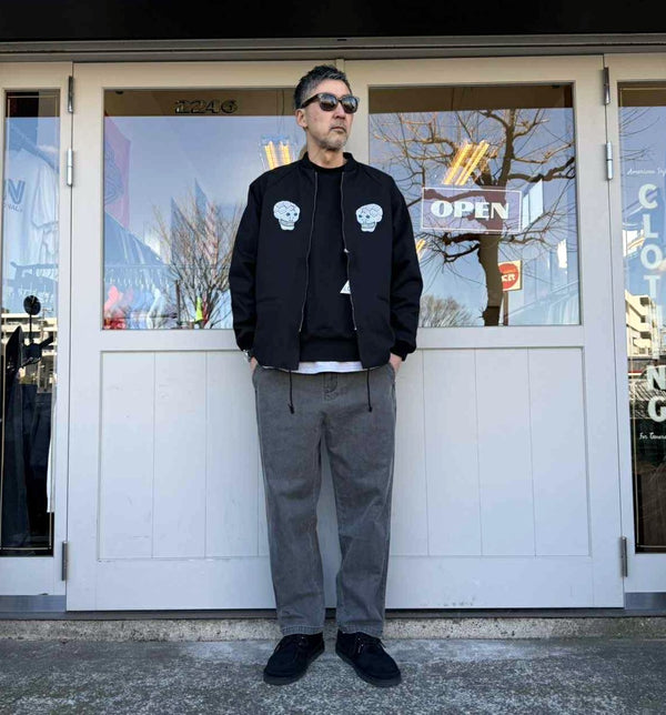 THRIFTY LOOK - SNAKE & SKULL SOUVENIR JACKET - BLACK