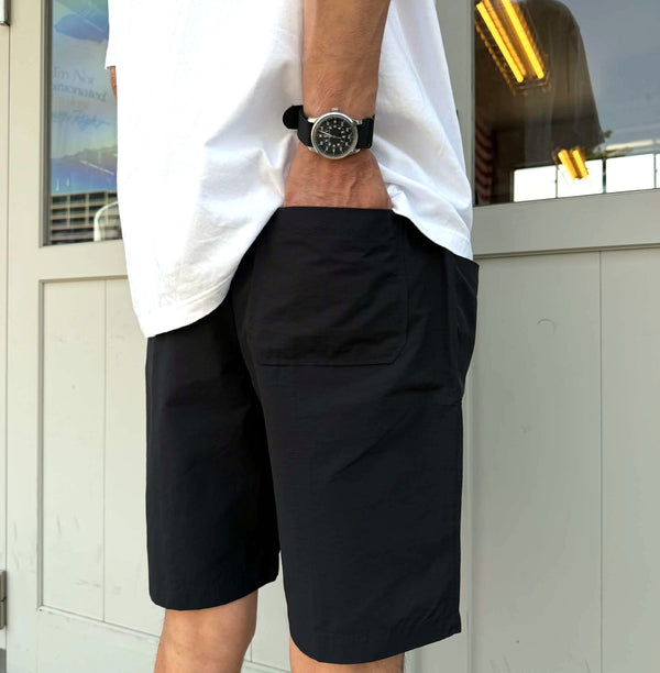 BIGMIKE - FRONT STITCH RIPSTOP EASY SHORTS - BLACK