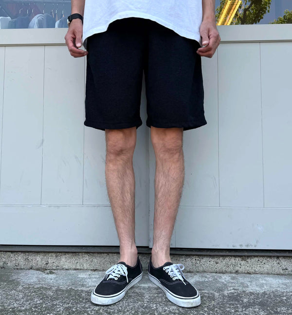 melple - 3.6 PILE SHORTS - BLACK