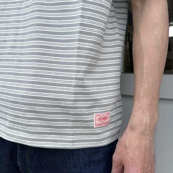 BIGMIKE - PIN BODER SUNGLASSSE POCKET S/S TEE - GRAY×WHITE
