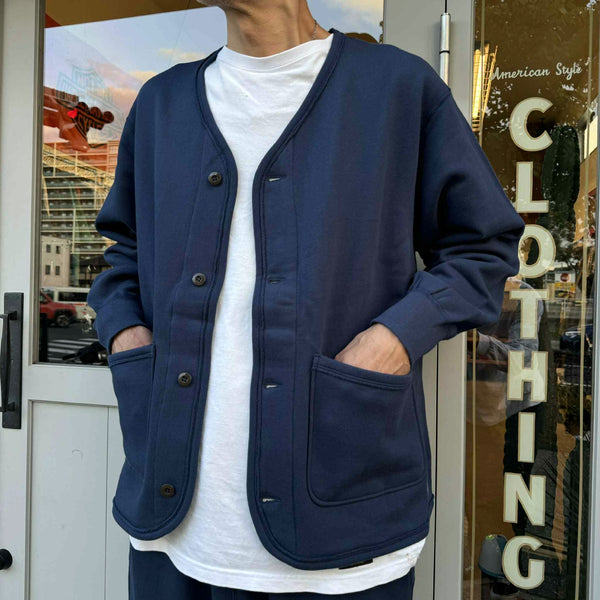 ARMY TWILL - SWEAT CARDIGAN - NAVY