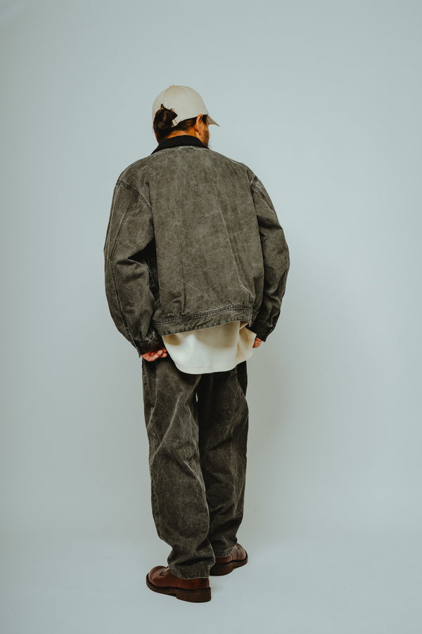 BIGMIKE - WASHED DUCK TRACKER JACKET - BLACK