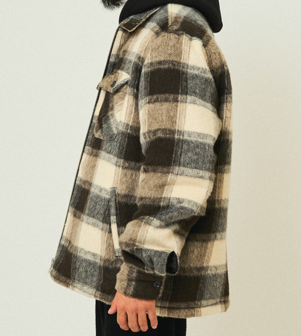 BIGMIKE - OMBRE ZIP QUILTED LINING JACKET - BLACK x OFF