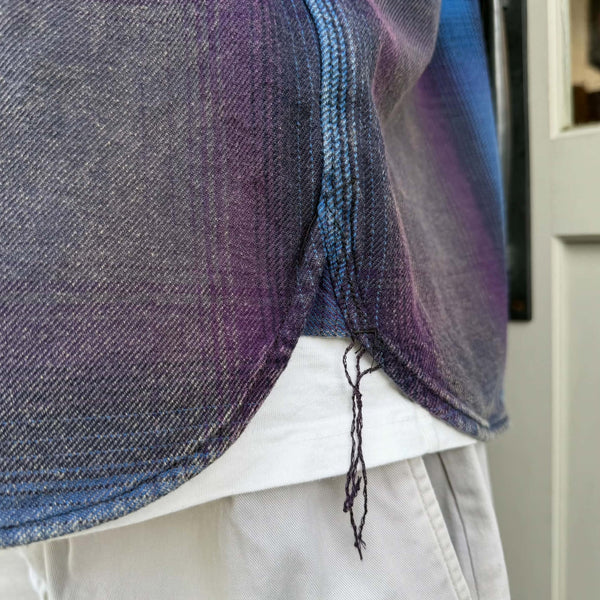 HOUSTON - VINTAGE OMBRE CHECK VIYELLA SHIRT - PURPLE
