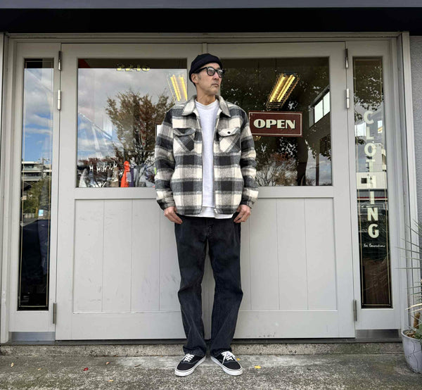 BIGMIKE - OMBRE ZIP QUILTED LINING JACKET - BLACK x OFF