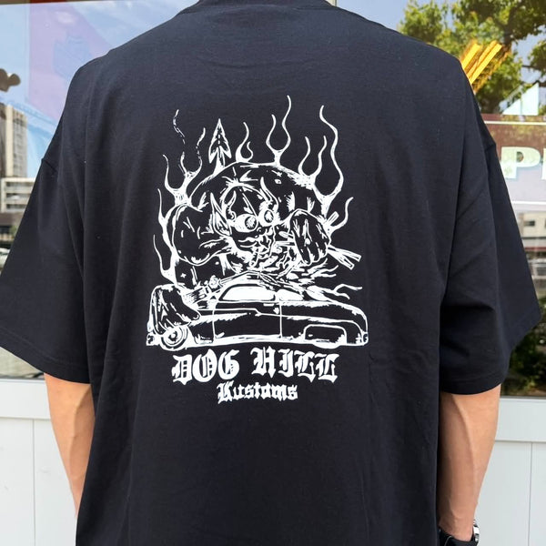 DOGHILL KUSTOMS - FLAMES TEE- BLACK