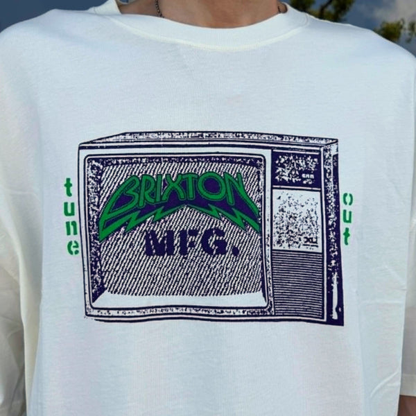 BRIXTON - TUNE OUT S/S CROPPED TEE - CREAM