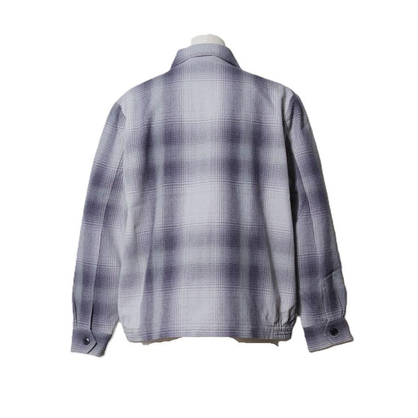HOUSTON - OMBRE CHECK VIYELLA HARRINGTON JACKET - LIGHT GREY
