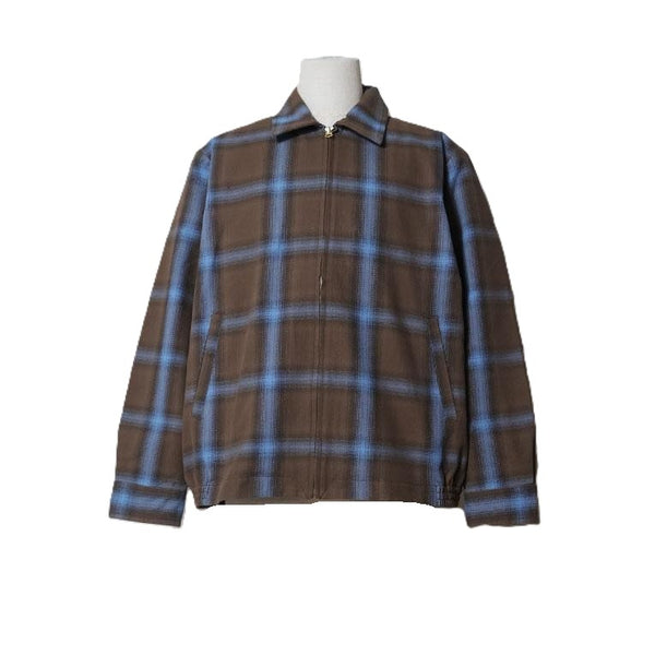 HOUSTON - OMBRE CHECK VIYELLA HARRINGTON JACKET - BROWN