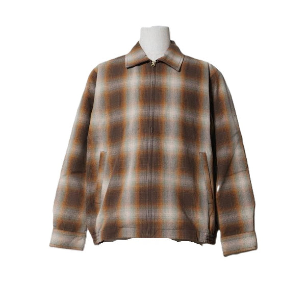 HOUSTON - OMBRE CHECK VIYELLA HARRINGTON JACKET - KHAKI
