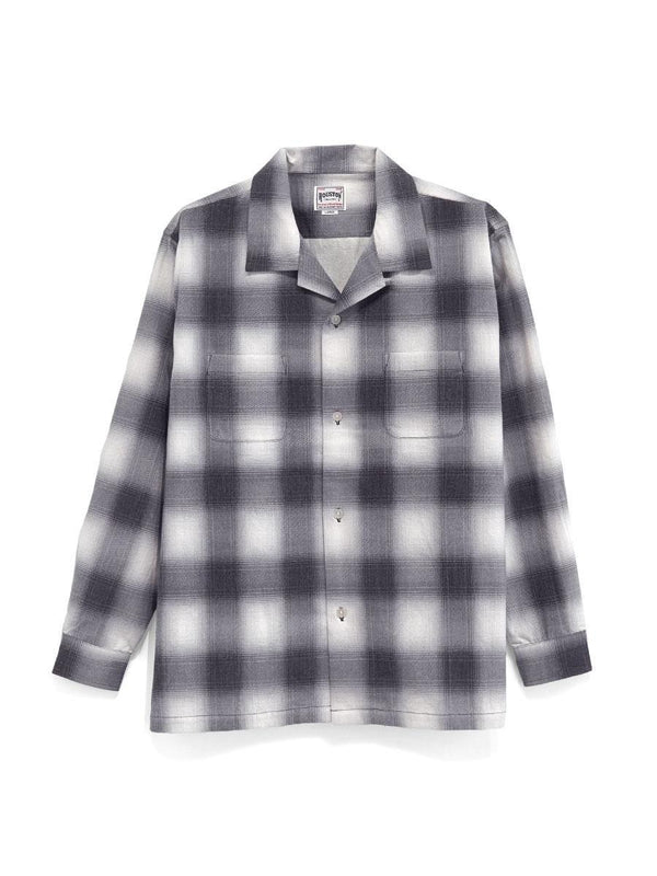 HOUSTON - PRINT FLANNEL O/C SHIRT - BLACK