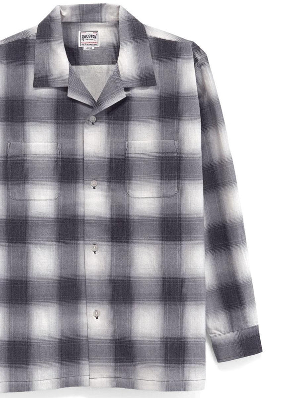 HOUSTON - PRINT FLANNEL O/C SHIRT - BLACK