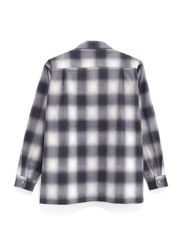 HOUSTON - PRINT FLANNEL O/C SHIRT - BLACK
