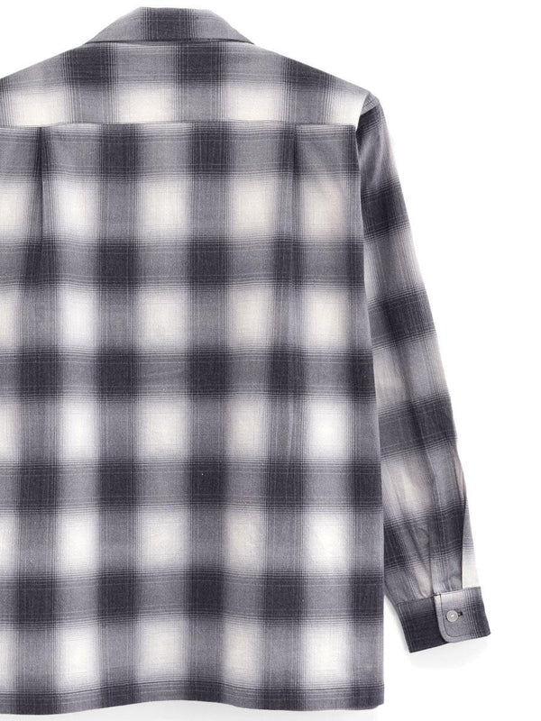 HOUSTON - PRINT FLANNEL O/C SHIRT - BLACK