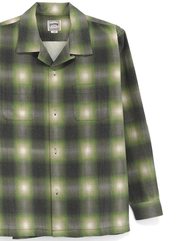 HOUSTON - PRINT FLANNEL O/C SHIRT - GREEN