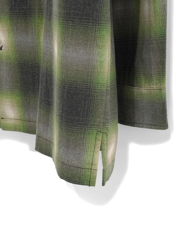 HOUSTON - PRINT FLANNEL O/C SHIRT - GREEN