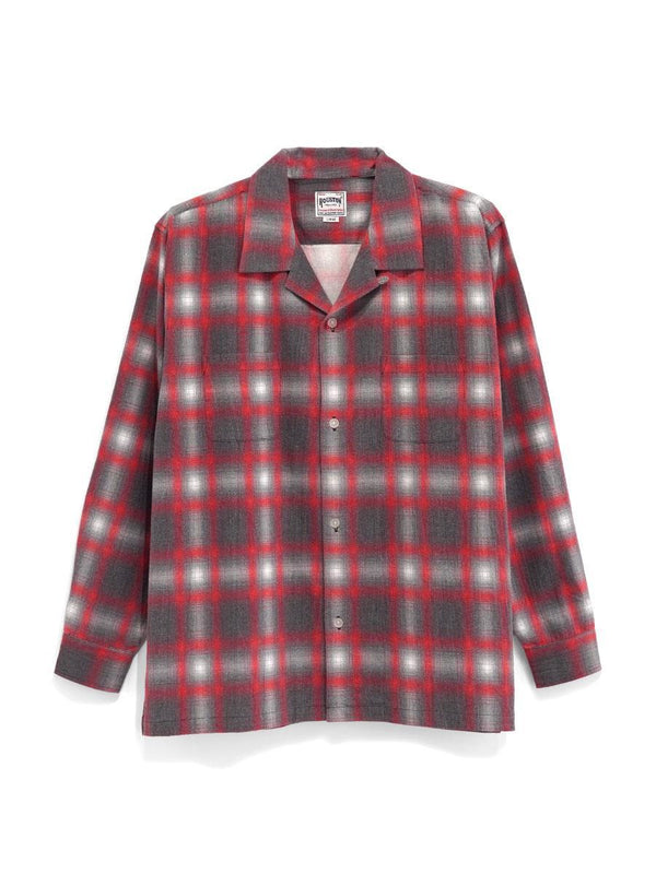 HOUSTON - PRINT FLANNEL O/C SHIRT - RED