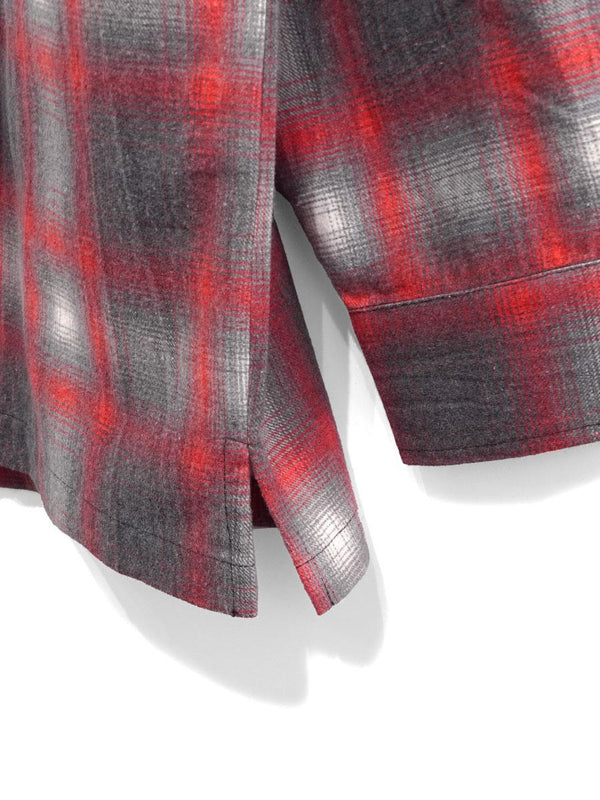 HOUSTON - PRINT FLANNEL O/C SHIRT - RED